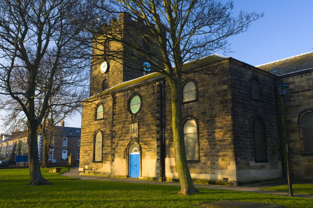 England, Tyne & Wear, North Shields. Christ Church, the parish church of North Shields, was originally built in 1658 before being rebuilt in sandstone in 1792.
