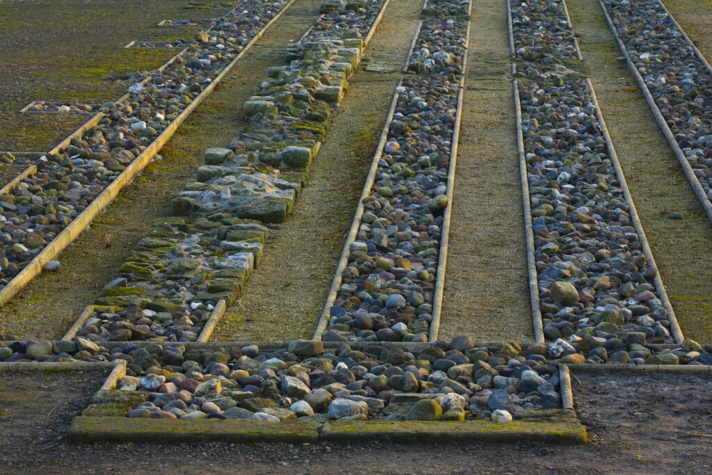 England, Tyne and Wear, Wallsend. Excavated remains of the original foundations of the Segedunum fort in Wallsend.