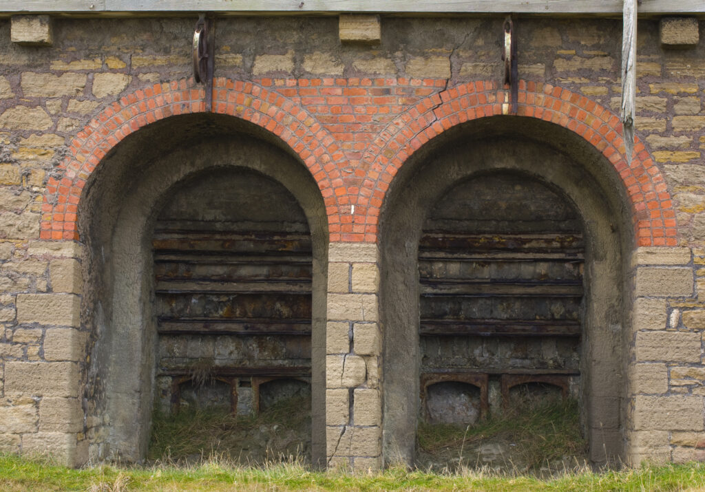 England, Tyne and Wear, Marsden. Marsden limekilns, built from the late 1870's, were constructed to burn lime which was then used on farms and in steel mills throughout the country and further afield.