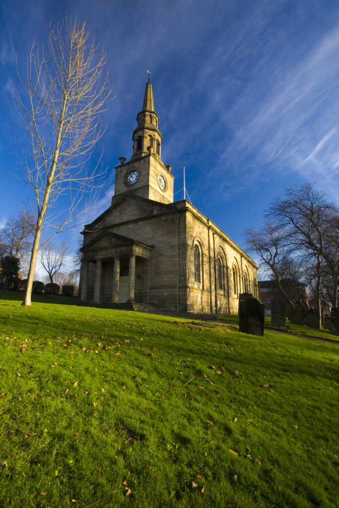 England, Tyne and Wear, Newcastle Upon Tyne. St Anns Church was originally set in fields overlooking the East Quayside. The church became famous for the distribution of hot soup to the unemployed during the winters of 1908 - 1910 by the vicar, Bernard East.