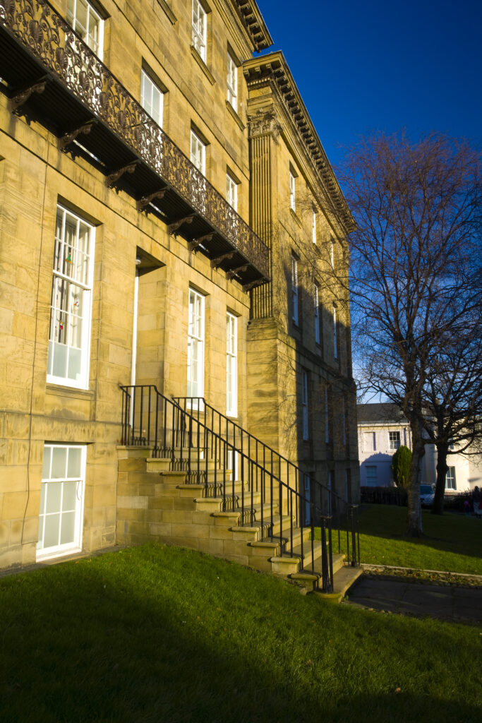 England, Tyne and Wear, Newcastle Upon Tyne. The grand Georgian architecture of Leazes Terrace, serving as a hall of residence for city students.