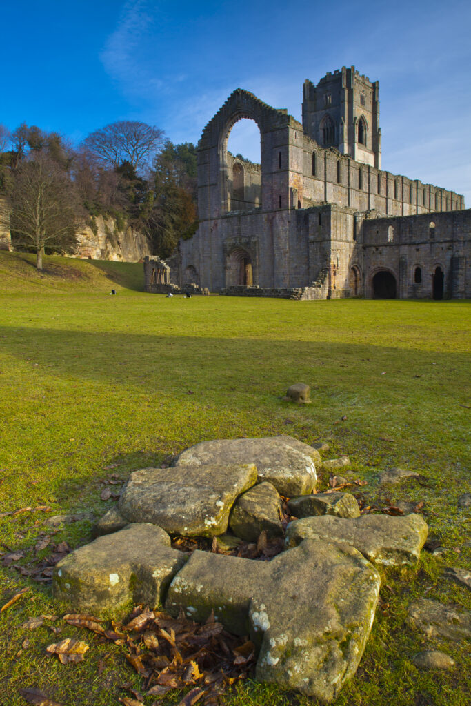England, North Yorkshire, Fountains Abbey and Studley Royal World Heritage Site. Fountains Abbey, part of the Fountains Abbey and Studley Royal World Heritage Site located near Ripon.