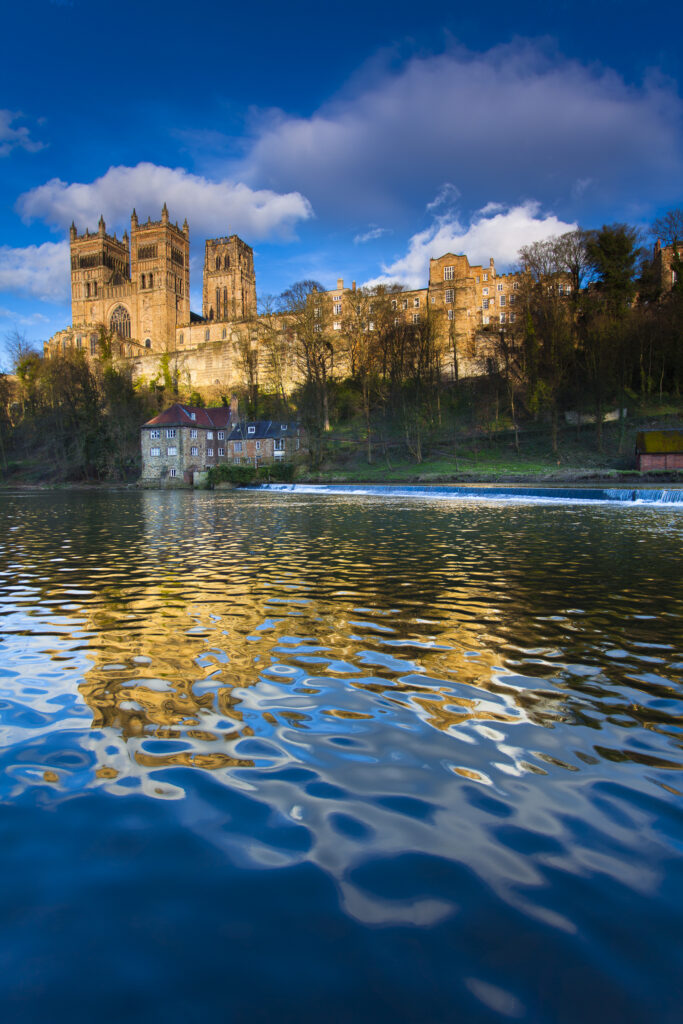 England, County Durham, Durham City. Fulling Mill,on the banks of the River Wear, below Durham Cathedral.