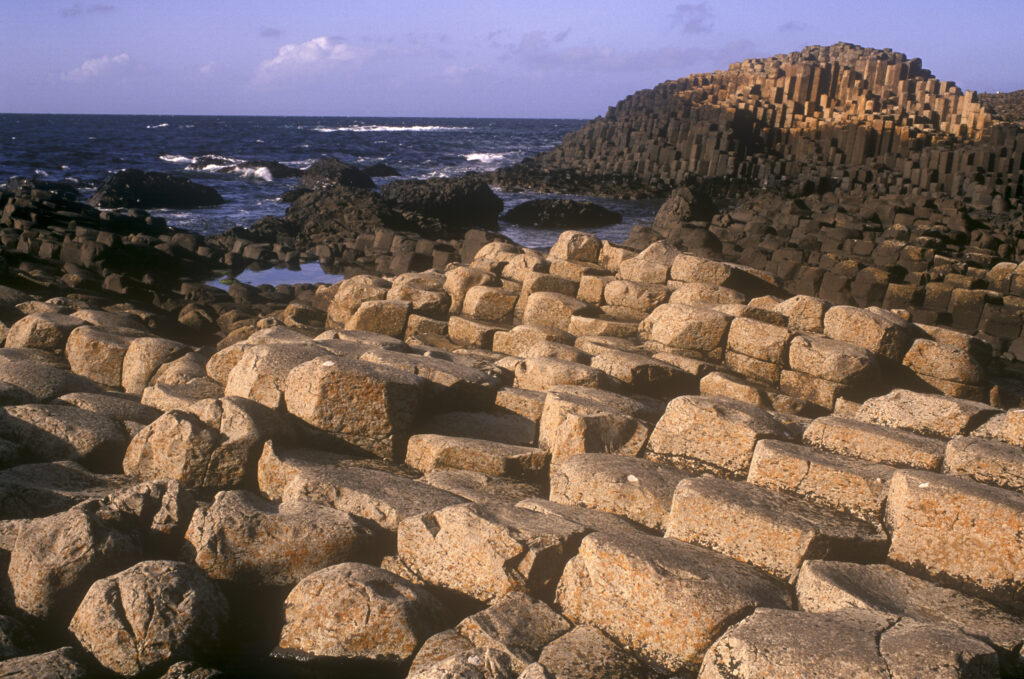 NORTHERN IRELAND, County Antrim, Giants Causeway. The landscape dominated by the unusual rock formations of the causeway coast