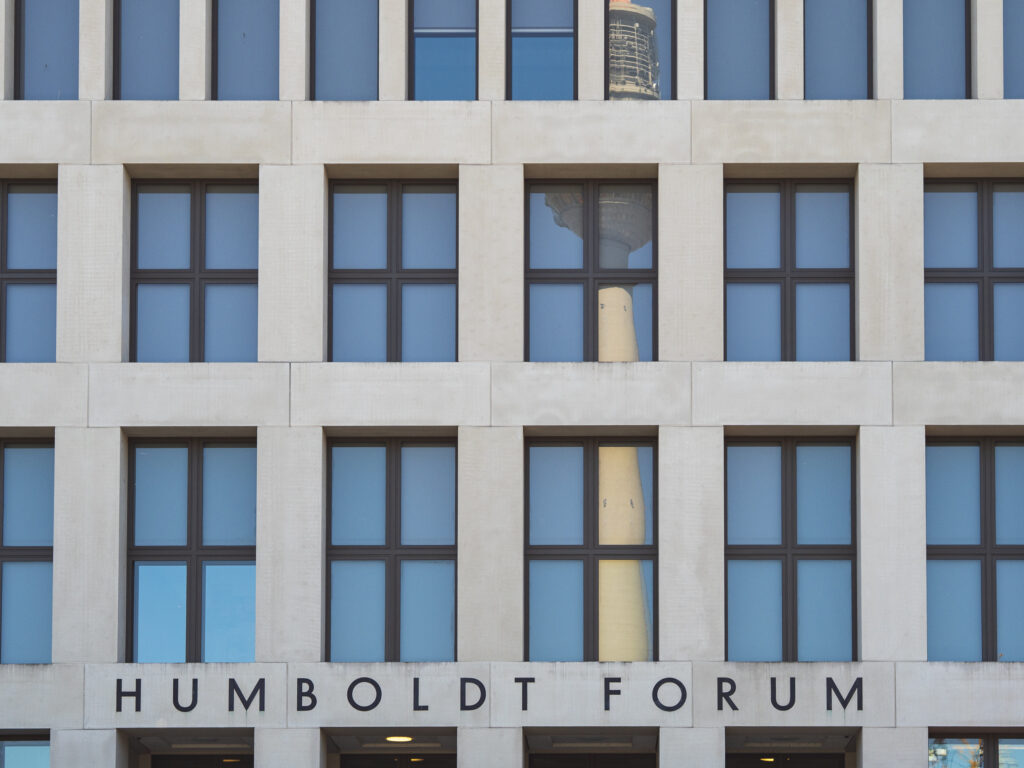 Germany, Berlin, Humboldt Forum. Humboldt Forum, a museum dedicated to human history, art and culture, located in the Berlin Palace on the Museum Island.