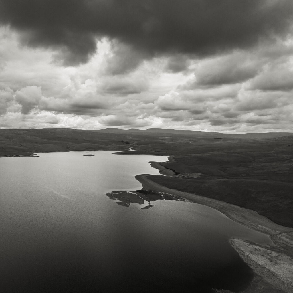 England, County Durham, Cow Green Reservoir. Aerial photo of Cow Green Reservoir, built to supply water to the industries of Teesside.