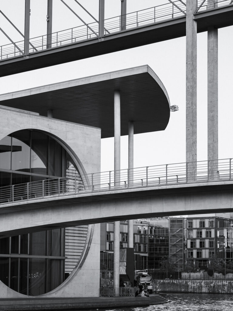 Germany, Berlin, Marie-Elisabeth-Luders-Haus. Marie-Elisabeth-Luders-Haus, a modern Government building, on the River Spree.