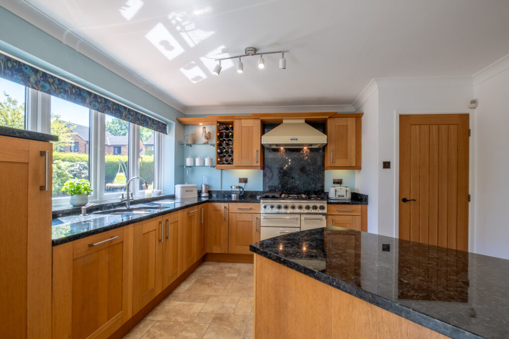 Bright kitchen interior for residential property photography