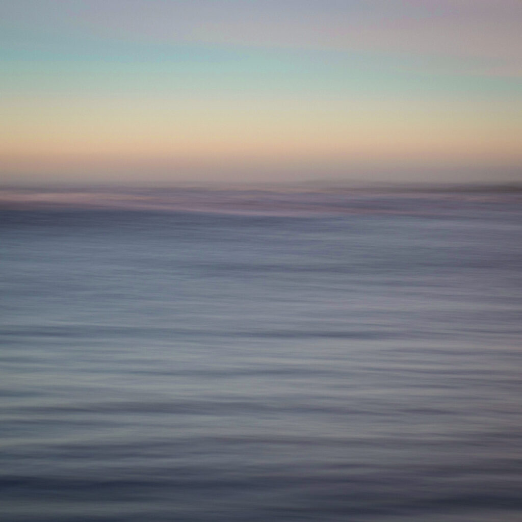 England, Tyne and Wear, Whitley Bay. Creative abstract image made using the Intentional Camera Movement (ICM) technique at the coast near St Marys Island.