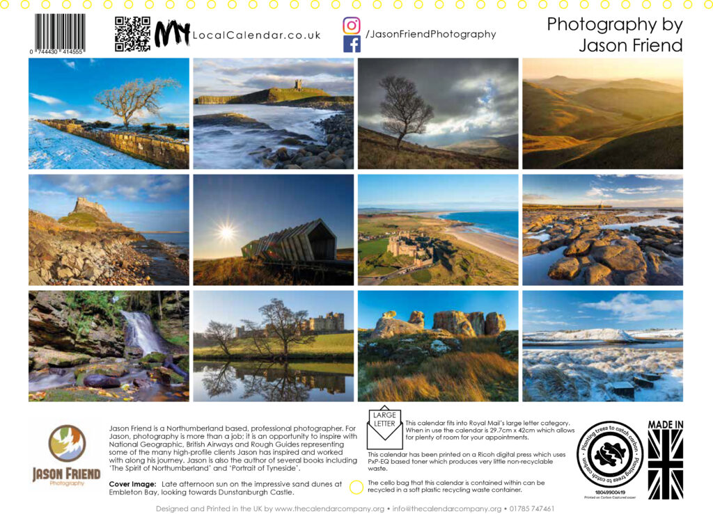 Northumberland 2027 Wall Calendar – Jason Friend Photography Ltd