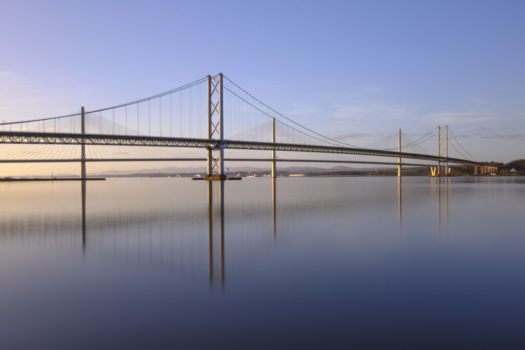 Scotland, Edinburgh, The Queensferry Crossing & Forth Road Bridg