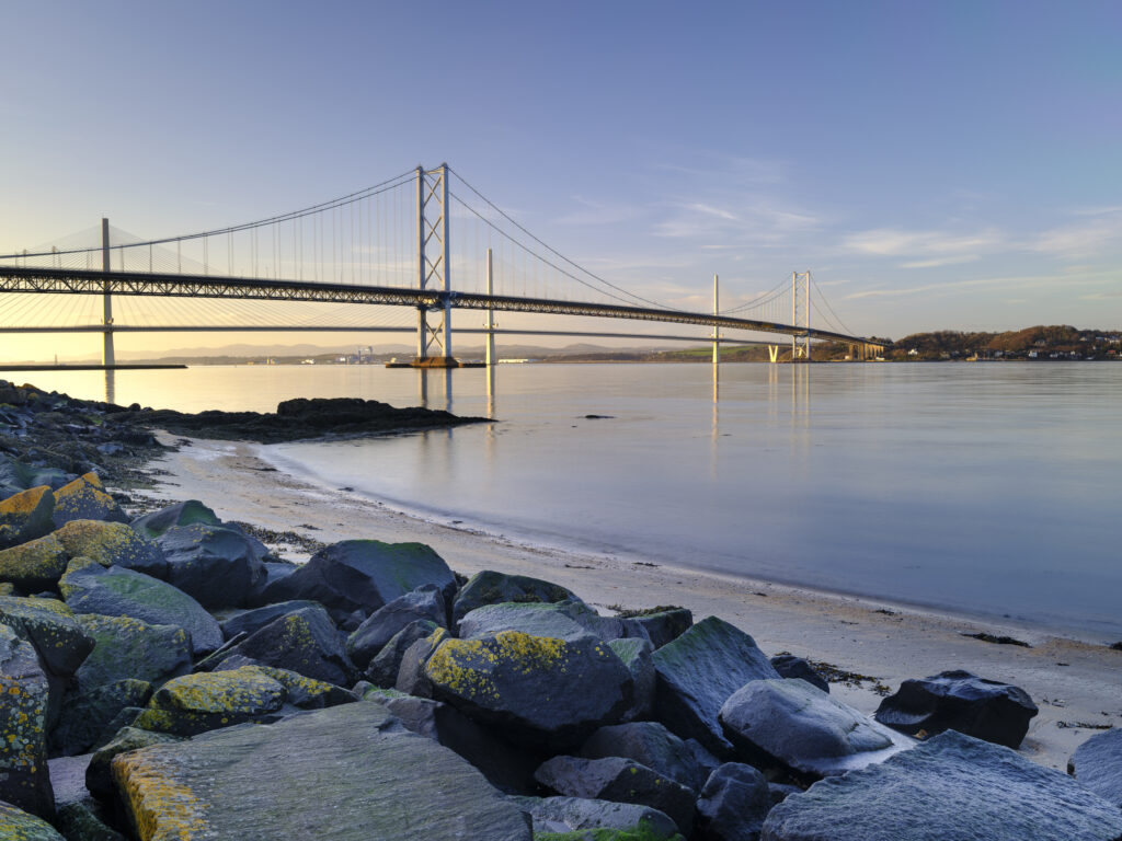 Scotland, Edinburgh, The Queensferry Crossing & Forth Road Bridg
