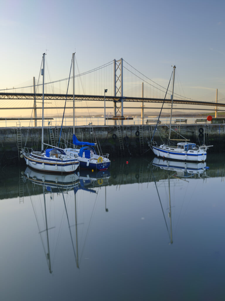 Scotland, Edinburgh, The Queensferry Crossing & Forth Road Bridg